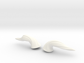 Horns Twist Vine: SD horns pointing Down in White Processed Versatile Plastic