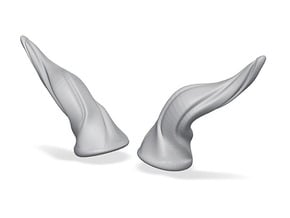 Horns Twist Vine: SD horns pointing Sideways in Tan Fine Detail Plastic
