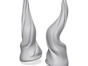Horns Twist Vine: YOSD horns pointing up in Tan Fine Detail Plastic