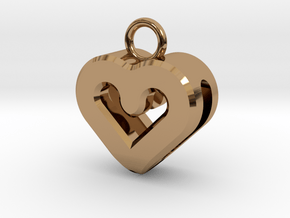 Resonant Heart Keychain in Polished Brass