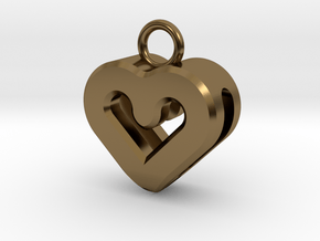 Resonant Heart Keychain in Polished Bronze