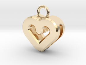 Resonant Heart Keychain in 14k Gold Plated Brass