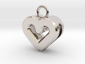 Resonant Heart Keychain in Rhodium Plated Brass