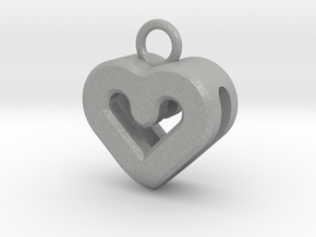 Resonant Heart Keychain in Aluminum