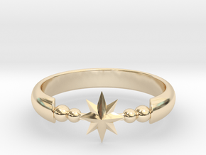 Ring of Star 20.6mm  in 14k Gold Plated Brass