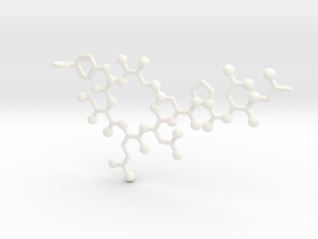 Oxytocin Pendant in White Processed Versatile Plastic