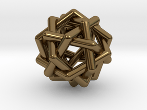 0452 Interwoven Set of Six Pentagons (d=3.3 cm) in Polished Bronze