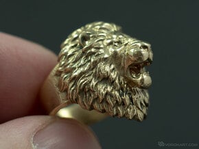 Aggressive Lion Ring in Natural Brass: 11.5 / 65.25