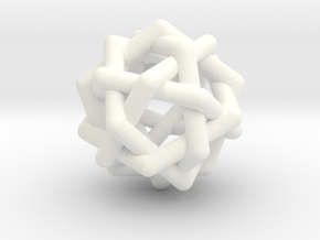 0452 Interwoven Set of Six Pentagons (d=3.3 cm) in White Processed Versatile Plastic