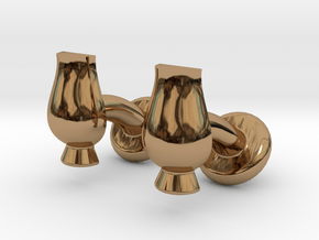 Cufflinks Glencairn Whiskyglass in Polished Brass