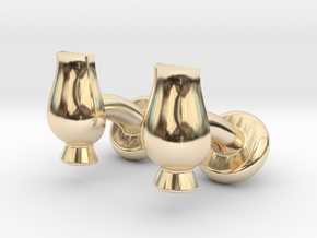 Cufflinks Glencairn Whiskyglass in 14k Gold Plated Brass
