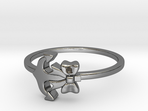 Anchor Bow Ring in Polished Silver: 4.25 / 47.125