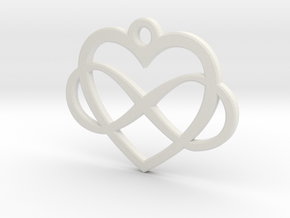 Infinity Heart in White Natural Versatile Plastic
