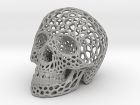 Human skull skeleton perforated sculpture in Aluminum