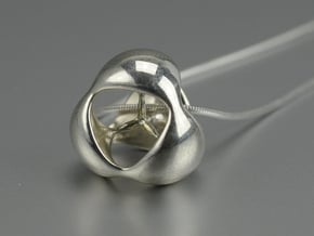 Four Pillows Meet Pendant in Polished Silver