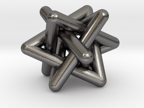 0456 Interwoven Set of Four Triangles (d=1.2 cm) in Polished Nickel Steel