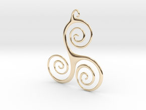 Three Waves Pendant in 14K Yellow Gold