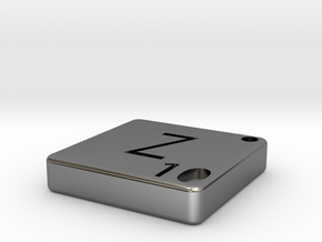 "Z" Tile in Fine Detail Polished Silver