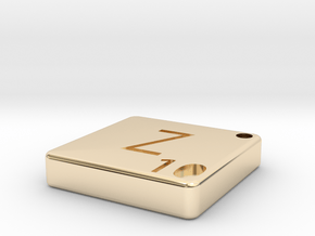 "Z" Tile in 14k Gold Plated Brass