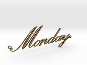 Weekday Pendants - Monday in Polished Bronze
