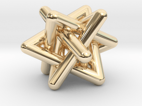 0456 Interwoven Set of Four Triangles (d=1.2 cm) in 14K Yellow Gold