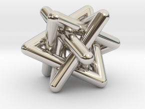 0456 Interwoven Set of Four Triangles (d=1.2 cm) in Platinum
