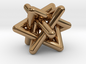 0456 Interwoven Set of Four Triangles (d=1.2 cm) in Polished Brass