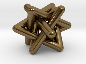 0456 Interwoven Set of Four Triangles (d=1.2 cm) in Polished Bronze