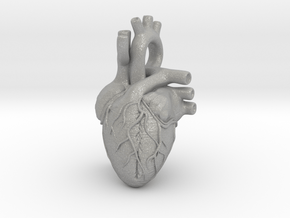 Anatomical Heart Pendant in Aluminum