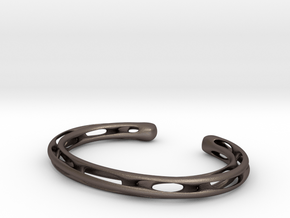 Heavy Möbius bracelet in Polished Bronzed Silver Steel