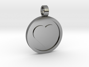 Personalized Heart Pendant - Say "I Love You"  in Fine Detail Polished Silver