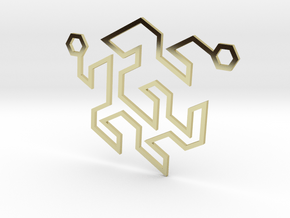 Gosper Pendant Double in 18k Gold Plated Brass