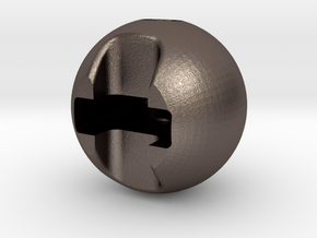 Zipper Ball in Polished Bronzed Silver Steel