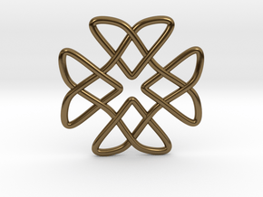 Two Doves Celtic Knot Pendant in Polished Bronze