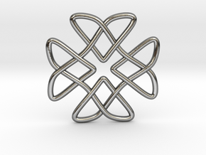 Two Doves Celtic Knot Pendant in Polished Silver