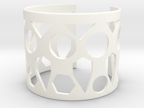 Cubic Bracelet Ø73 Mm Style A/Ø2.874 XL in White Processed Versatile Plastic