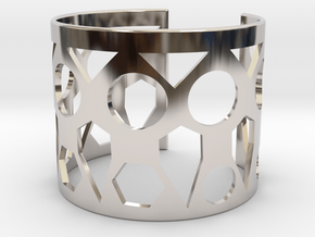 Cubic Bracelet Ø73 Mm Style A/Ø2.874 XL in Rhodium Plated Brass