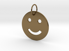 Smiley Pendant in Polished Bronze