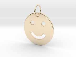 Smiley Pendant in 14k Gold Plated Brass