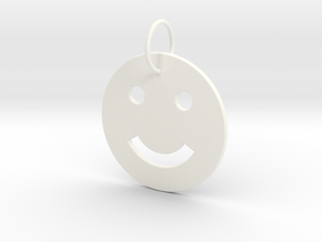 Smiley Pendant in White Processed Versatile Plastic