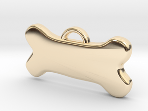Bone Tag For Dog Customizable in 14k Gold Plated Brass