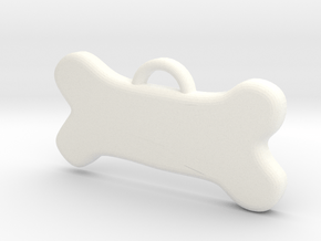 Bone Tag For Dog Customizable in White Processed Versatile Plastic