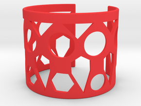 Cubic Bracelet Ø78 Mm/ Ø3.07inch Style A XXL in Red Processed Versatile Plastic