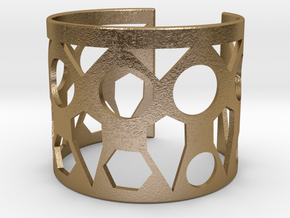 Cubic Bracelet Ø78 Mm/ Ø3.07inch Style A XXL in Polished Gold Steel