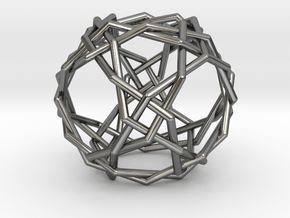 0457 Woven Truncated Cuboctahedron (U11) in Fine Detail Polished Silver