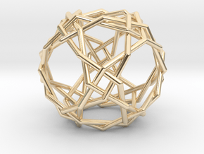 0457 Woven Truncated Cuboctahedron (U11) in 14k Gold Plated Brass