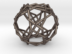 0457 Woven Truncated Cuboctahedron (U11) in Polished Bronzed Silver Steel