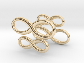 Cufflinks Infinity  Symbol 2x in 14k Gold Plated Brass