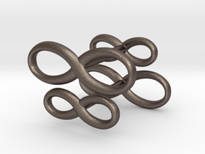 Cufflinks Infinity  Symbol 2x in Polished Bronzed Silver Steel