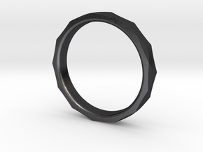 Engineers Ring Size 7 in Polished and Bronzed Black Steel